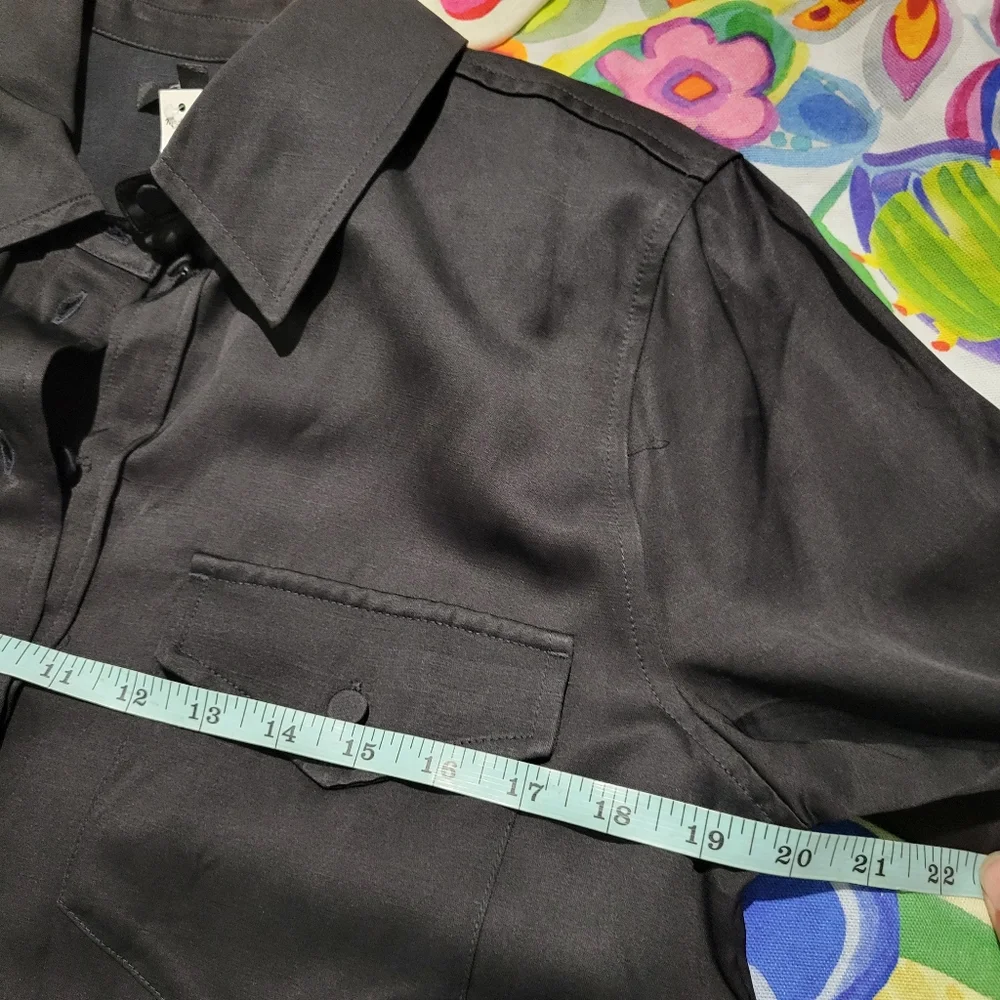 Madewell Western Shirt Linen Blend Size 8 Black NWT NT505 - Picture 8 of 8